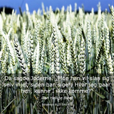 Picture 03 - Johannes 8:22 DA1871 - Da sagde Jøderne: „Mon han vil slaa sig selv - Bible Verse Picture