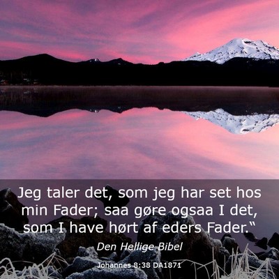 Picture 03 - Johannes 8:38 DA1871 - Jeg taler det, som jeg har set hos min Fader; saa - Bible Verse Picture