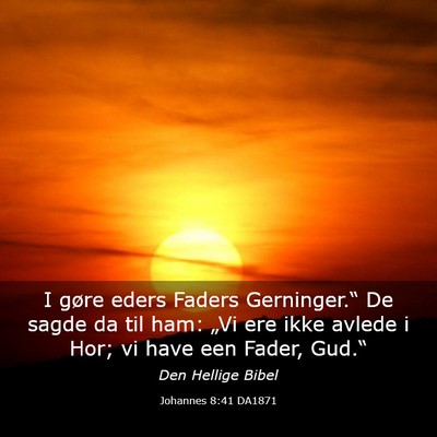 Picture 03 - Johannes 8:41 DA1871 - I gøre eders Faders Gerninger.“ De sagde da - Bible Verse Picture
