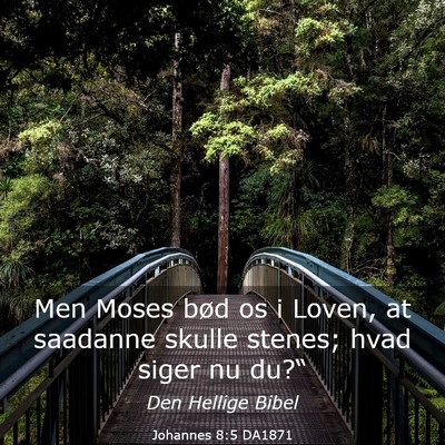 Picture 03 - Johannes 8:5 DA1871 - Men Moses bød os i Loven, at saadanne skulle - Bible Verse Picture