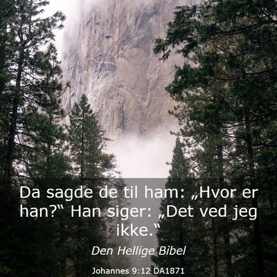Picture 03 - Johannes 9:12 DA1871 - Da sagde de til ham: „Hvor er han?“ Han - Bible Verse Picture