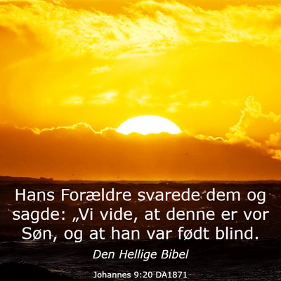 Picture 03 - Johannes 9:20 DA1871 - Hans Forældre svarede dem og sagde: „Vi vide, - Bible Verse Picture