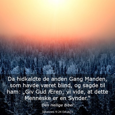 Picture 03 - Johannes 9:24 DA1871 - Da hidkaldte de anden Gang Manden, som havde - Bible Verse Picture