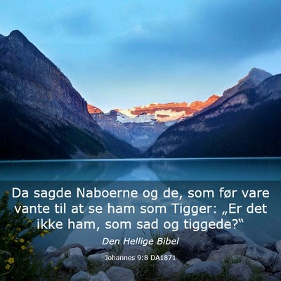 Picture 03 - Johannes 9:8 DA1871 - Da sagde Naboerne og de, som før vare vante til - Bible Verse Picture