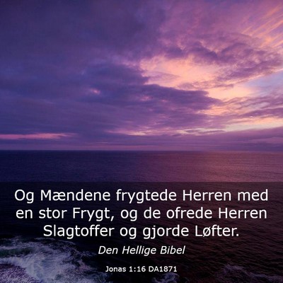 Picture 03 - Jonas 1:16 DA1871 - Og Mændene frygtede Herren med en stor Frygt, og - Bible Verse Picture