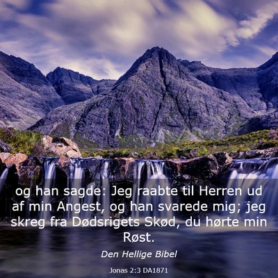 Picture 03 - Jonas 2:3 DA1871 - og han sagde: Jeg raabte til Herren ud af min - Bible Verse Picture
