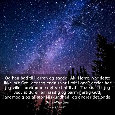 Picture 03 - Jonas 4:2 DA1871 - Og han bad til Herren og sagde: Ak, Herre! var - Bible Verse Picture
