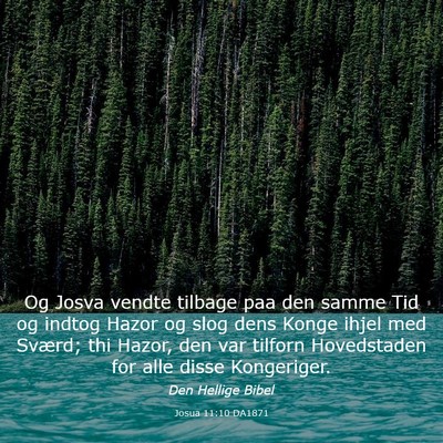 Picture 03 - Josua 11:10 DA1871 - Og Josva vendte tilbage paa den samme Tid og - Bible Verse Picture