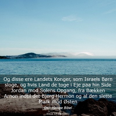 Picture 03 - Josua 12:1 DA1871 - Og disse ere Landets Konger, som Israels Børn - Bible Verse Picture
