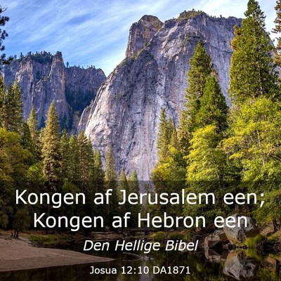 Picture 03 - Josua 12:10 DA1871 - Kongen af Jerusalem een; Kongen af Hebron - Bible Verse Picture