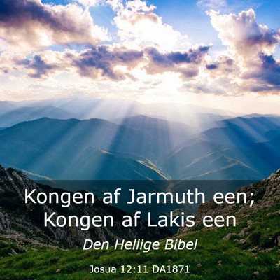 Picture 03 - Josua 12:11 DA1871 - Kongen af Jarmuth een; Kongen af Lakis - Bible Verse Picture