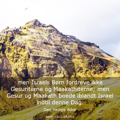 Picture 03 - Josua 13:13 DA1871 - men Israels Børn fordreve ikke Gesuriterne og - Bible Verse Picture