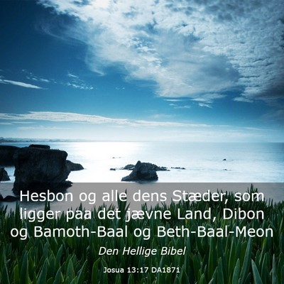 Picture 03 - Josua 13:17 DA1871 - Hesbon og alle dens Stæder, som ligger paa det - Bible Verse Picture