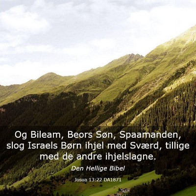 Picture 03 - Josua 13:22 DA1871 - Og Bileam, Beors Søn, Spaamanden, slog Israels - Bible Verse Picture