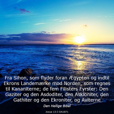 Picture 03 - Josua 13:3 DA1871 - Fra Sihon, som flyder foran Ægypten og indtil - Bible Verse Picture