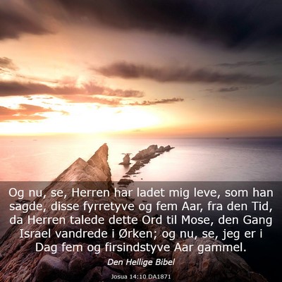Picture 03 - Josua 14:10 DA1871 - Og nu, se, Herren har ladet mig leve, som han - Bible Verse Picture