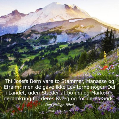 Picture 03 - Josua 14:4 DA1871 - Thi Josefs Børn vare to Stammer, Manasse og - Bible Verse Picture