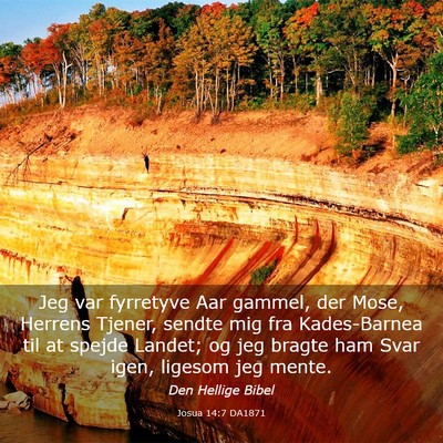Picture 03 - Josua 14:7 DA1871 - Jeg var fyrretyve Aar gammel, der Mose, Herrens - Bible Verse Picture