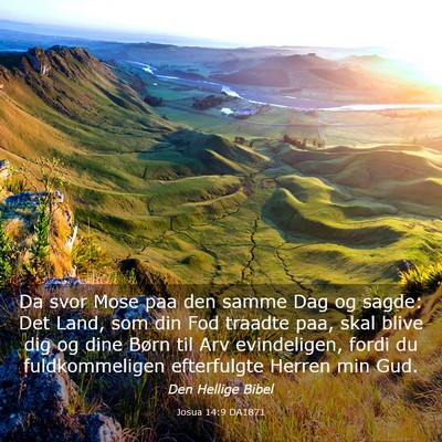 Picture 03 - Josua 14:9 DA1871 - Da svor Mose paa den samme Dag og sagde: Det - Bible Verse Picture