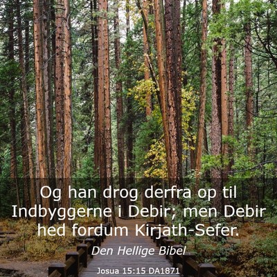 Picture 03 - Josua 15:15 DA1871 - Og han drog derfra op til Indbyggerne i Debir; - Bible Verse Picture