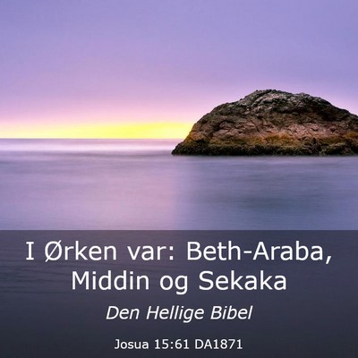 Picture 03 - Josua 15:61 DA1871 - I Ørken var: Beth-Araba, Middin og - Bible Verse Picture