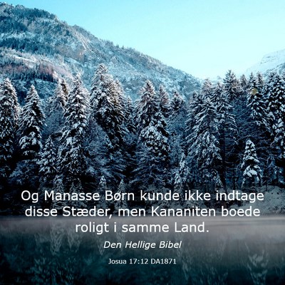 Picture 03 - Josua 17:12 DA1871 - Og Manasse Børn kunde ikke indtage disse - Bible Verse Picture