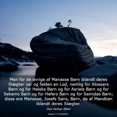 Picture 03 - Josua 17:2 DA1871 - Men for de øvrige af Manasse Børn iblandt deres - Bible Verse Picture