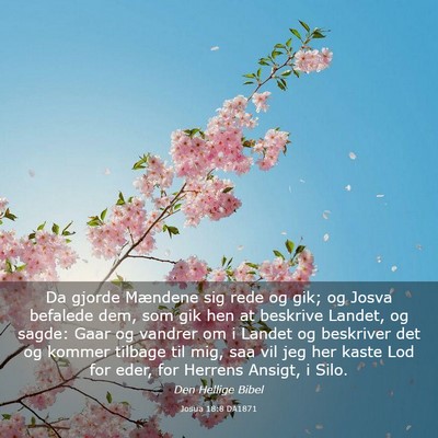 Picture 03 - Josua 18:8 DA1871 - Da gjorde Mændene sig rede og gik; og Josva - Bible Verse Picture