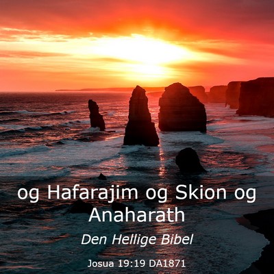 Picture 03 - Josua 19:19 DA1871 - og Hafarajim og Skion og - Bible Verse Picture