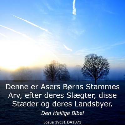 Picture 03 - Josua 19:31 DA1871 - Denne er Asers Børns Stammes Arv, efter deres - Bible Verse Picture