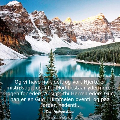 Picture 03 - Josua 2:11 DA1871 - Og vi have hørt det, og vort Hjerte er - Bible Verse Picture