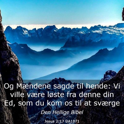 Picture 03 - Josua 2:17 DA1871 - Og Mændene sagde til hende: Vi ville være - Bible Verse Picture