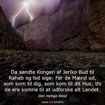 Picture 03 - Josua 2:3 DA1871 - Da sendte Kongen af Jeriko Bud til Rahab og lod - Bible Verse Picture