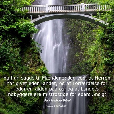 Picture 03 - Josua 2:9 DA1871 - og hun sagde til Mændene: Jeg ved, at Herren har - Bible Verse Picture