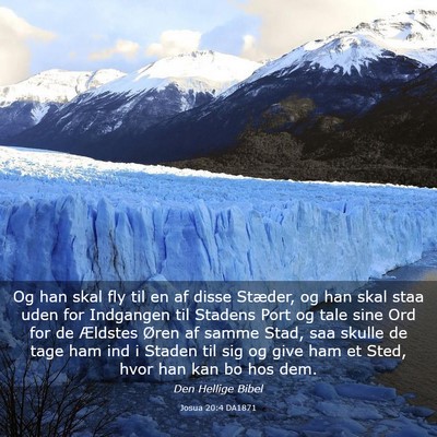 Picture 03 - Josua 20:4 DA1871 - Og han skal fly til en af disse Stæder, og han - Bible Verse Picture