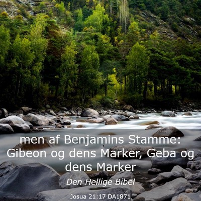 Picture 03 - Josua 21:17 DA1871 - men af Benjamins Stamme: Gibeon og dens Marker, - Bible Verse Picture