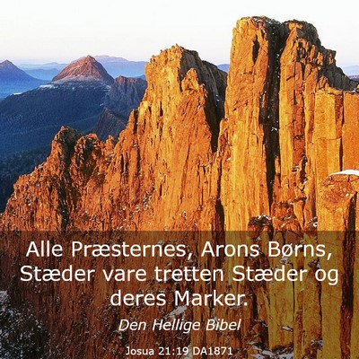 Picture 03 - Josua 21:19 DA1871 - Alle Præsternes, Arons Børns, Stæder vare - Bible Verse Picture
