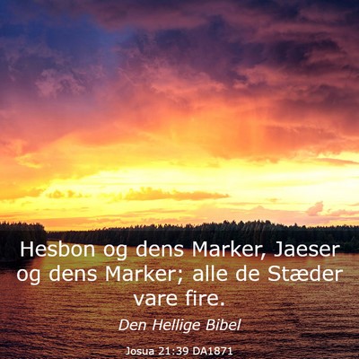 Picture 03 - Josua 21:39 DA1871 - Hesbon og dens Marker, Jaeser og dens Marker; - Bible Verse Picture
