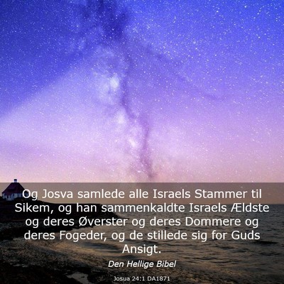 Picture 03 - Josua 24:1 DA1871 - Og Josva samlede alle Israels Stammer til Sikem, - Bible Verse Picture