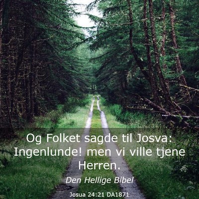 Picture 03 - Josua 24:21 DA1871 - Og Folket sagde til Josva: Ingenlunde! men vi - Bible Verse Picture