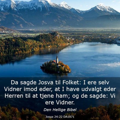 Picture 03 - Josua 24:22 DA1871 - Da sagde Josva til Folket: I ere selv Vidner imod - Bible Verse Picture