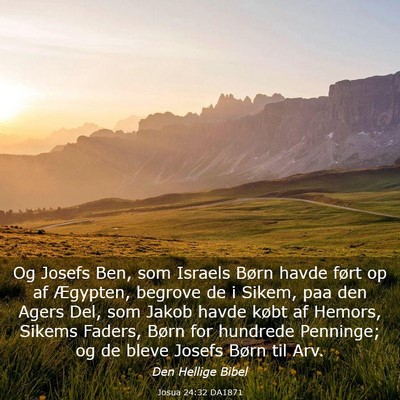Picture 03 - Josua 24:32 DA1871 - Og Josefs Ben, som Israels Børn havde ført op - Bible Verse Picture