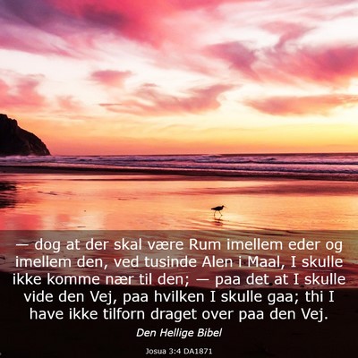 Picture 03 - Josua 3:4 DA1871 - — dog at der skal være Rum imellem eder og - Bible Verse Picture