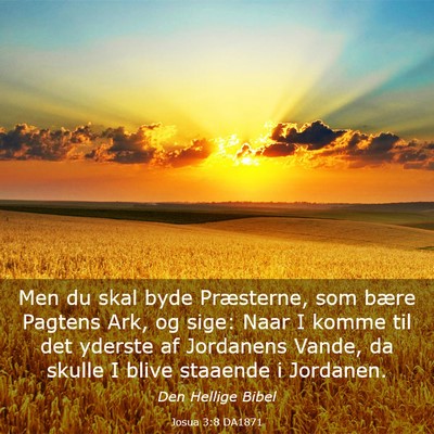 Picture 03 - Josua 3:8 DA1871 - Men du skal byde Præsterne, som bære Pagtens - Bible Verse Picture