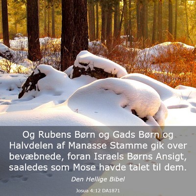 Picture 03 - Josua 4:12 DA1871 - Og Rubens Børn og Gads Børn og Halvdelen af - Bible Verse Picture
