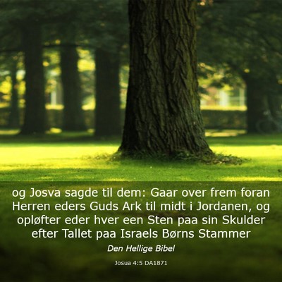 Picture 03 - Josua 4:5 DA1871 - og Josva sagde til dem: Gaar over frem foran - Bible Verse Picture
