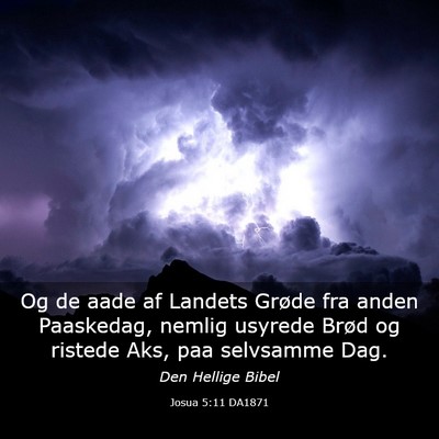 Picture 03 - Josua 5:11 DA1871 - Og de aade af Landets Grøde fra anden Paaskedag, - Bible Verse Picture
