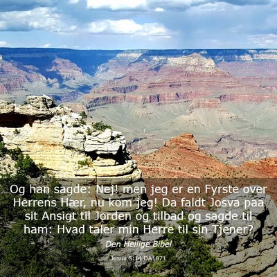 Picture 03 - Josua 5:14 DA1871 - Og han sagde: Nej! men jeg er en Fyrste over - Bible Verse Picture