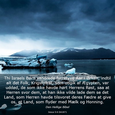Picture 03 - Josua 5:6 DA1871 - Thi Israels Børn vandrede fyrretyve Aar i - Bible Verse Picture