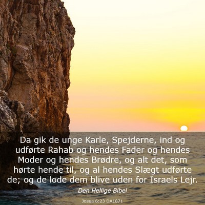 Picture 03 - Josua 6:23 DA1871 - Da gik de unge Karle, Spejderne, ind og udførte - Bible Verse Picture